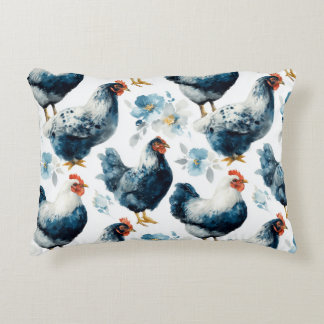 Almofada Decorativa Colorful Farm Rooster And Hens
