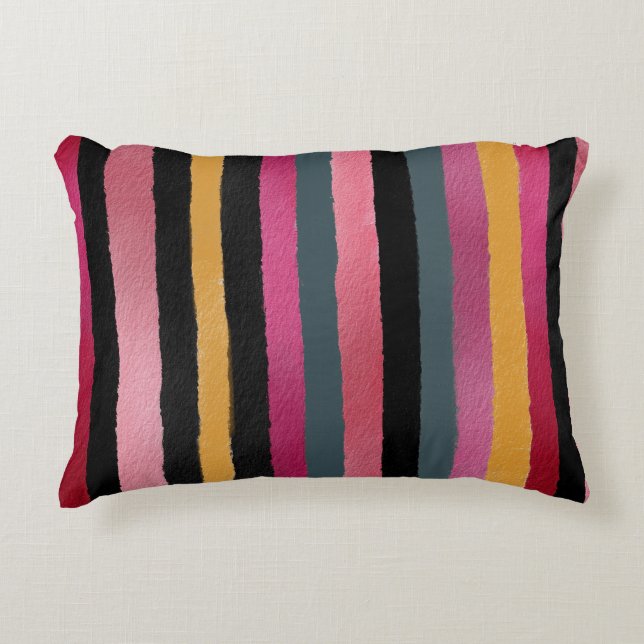Almofada Decorativa Colorful Farmhouse Stripes (Frente)