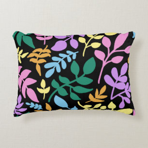 Almofada Decorativa Colorful foliage in black background