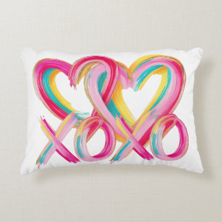 Almofada Decorativa Colorful XOXO Heart Throw Pillow | Valentine’s Day