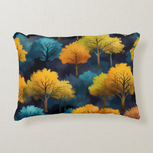 Almofada Decorativa Coloridas Árvores de novembro Sentadas em uma enco