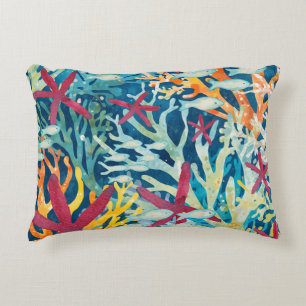 Almofada Decorativa Colorido Peixe de Vida Marinha Oceano Estrela-do-M