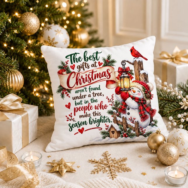Almofada Decorativa com Citação de Presente de Nat (Christmas Family Gift Quote Throw Pillow Decor)