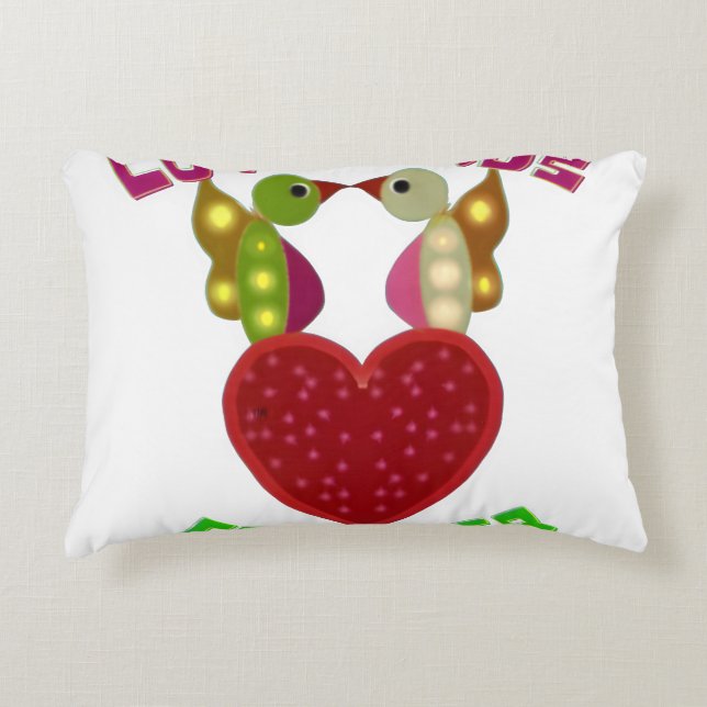 Almofada Decorativa com Coração e Pássaros Amoroso (Frente)
