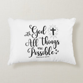 Almofada Decorativa Com Deus, todas as coisas são possíveis - Matthew