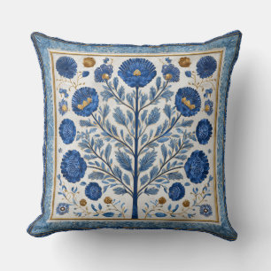 Almofada Decorativa com Flores e Árvores