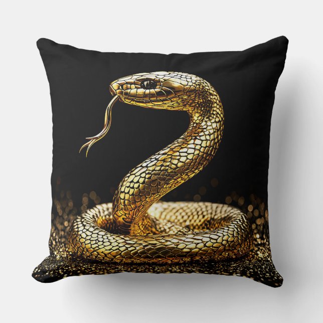 🐍 Almofada Decorativa com Frase Mística de Cobra  (Frente)