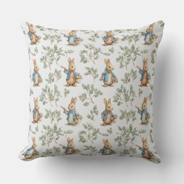 Almofada Decorativa com Padrão de Coelho (Frente)