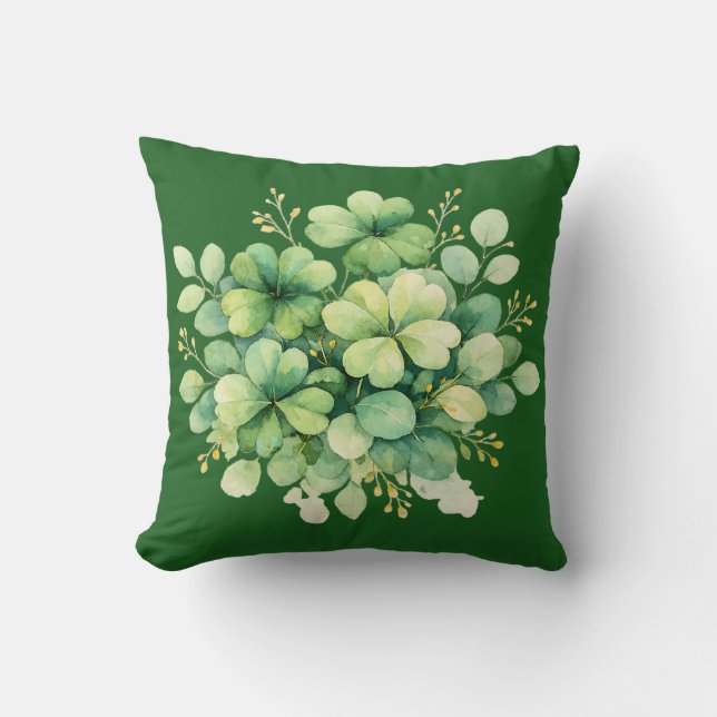 Almofada Decorativa com Ramalhetes de Trevo de Trê (Frente)