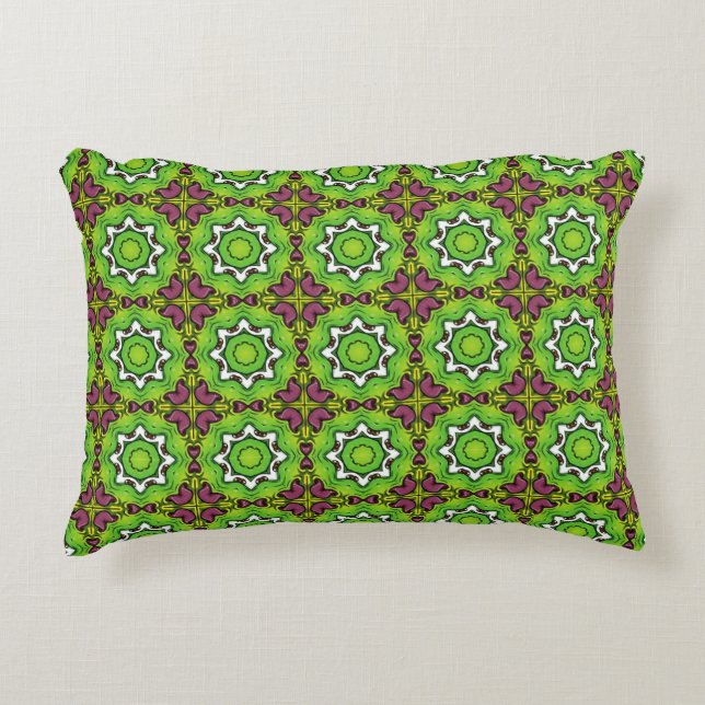 almofada decorativa com um padrão geométrico (Frente)