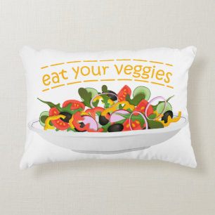 Almofada Decorativa Coma seus vegetais Cite salada fresca misturar tig