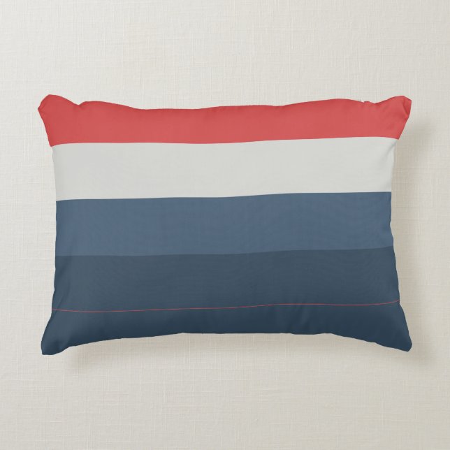 Almofada Decorativa Combinação de quatro cores - Cinza vermelha azul e (Frente)