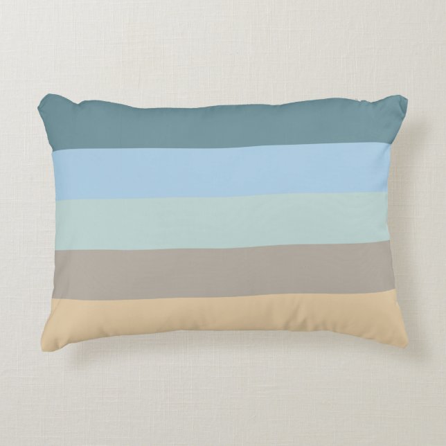 Almofada Decorativa Combo de cinco cores - Turquesa bege castanho azul (Frente)