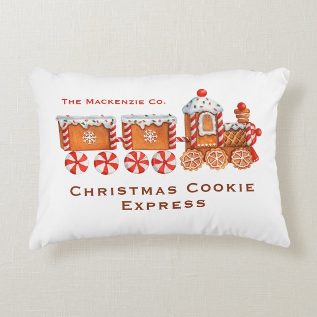Almofada Decorativa Comboio de pão de especiarias Natal personalizável (Frente)
