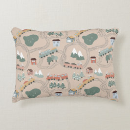 Almofada Decorativa Comboios coloridos em comboios de alta velocidade