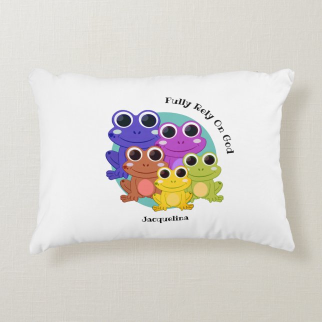 Almofada Decorativa CONFIE PLENAMENTE EM DEUS SAPO Personalizado Color (Frente)