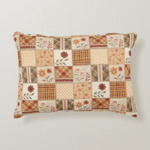 Almofada Decorativa Conjunto de Capa de Edredão Floral em Patchwork de