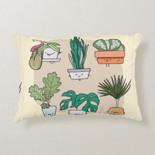 Almofada Decorativa Conjunto de lindas plantas caseiras em potes. bot