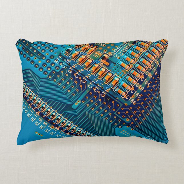 Almofada Decorativa Conselho de circuito eletrônico fechado. computado (Frente)