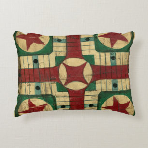 Almofada Decorativa Conselho de Jogo Antique Parcheesi por Ethan Harpe