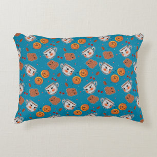 Almofada Decorativa Cookies, pães: padrão de fundo azul
