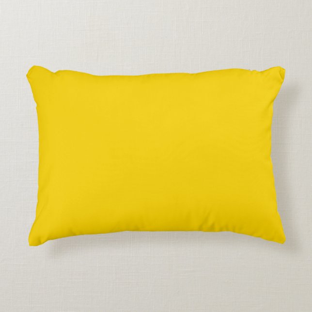 Almofada Decorativa Cor Sólida Simples Amarelo Solar Moderno (Frente)