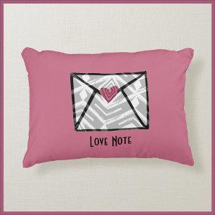 Almofada Decorativa Coração de Nota de Amor bonito