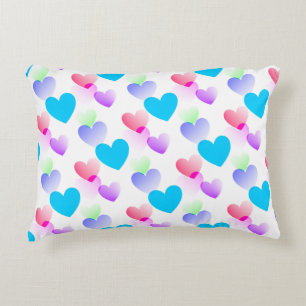Almofada Decorativa Corações Coloridos Personalizados Divertidos De Do