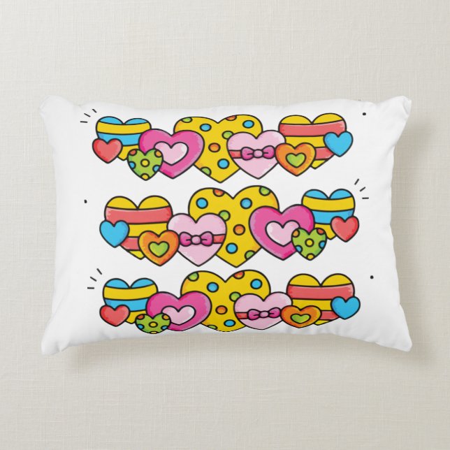 Almofada Decorativa Corações de São Valentim (Frente)