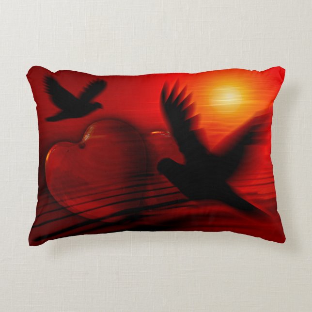 Almofada Decorativa Corações e Doves (Frente)