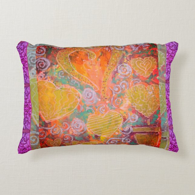 Almofada Decorativa Corações Misturados (Frente)