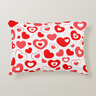 Almofada Decorativa Corações vermelhos e brancos pequenos