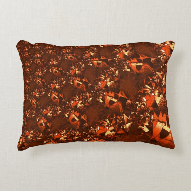 Almofada Decorativa Coral brilhante e acastanhado (Frente)