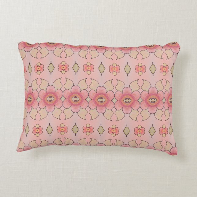 Almofada Decorativa Coral E Verde Bons (Verso)