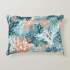 Almofada Decorativa Coral Turquesa Verde Laranja Praia