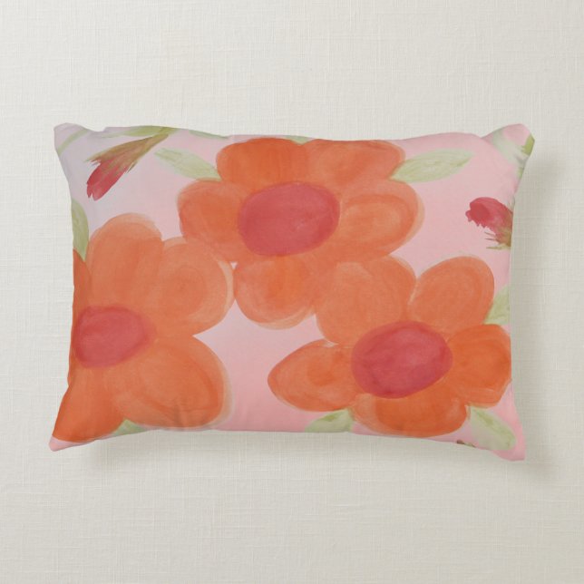 Almofada Decorativa Coral Vermelho e Laranja (Verso)