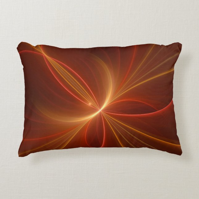 Almofada Decorativa Cores Quentes Modernas de Arte Fractal Mística Abs (Frente)