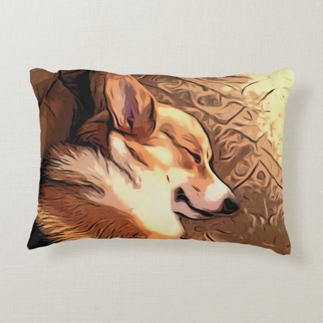 Almofada Decorativa Corgi do sono Galês (Verso)