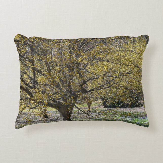 Almofada Decorativa Cornelian Cherry Dogwood e Glória da Neve (Frente)