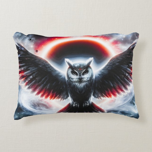 Almofada Decorativa Coruja Celestial Cósmica Mística (Frente)