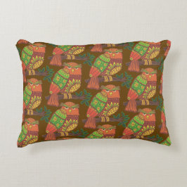 Almofada Decorativa Corujas da Arte Folclórica em Galhos para Crianças