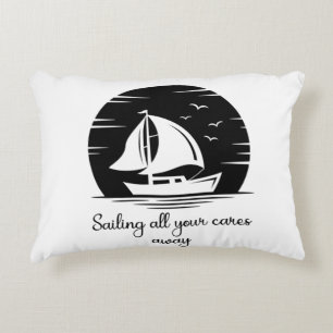 Almofada Decorativa Cotação Inspirativa Iate de Navio de Navegação