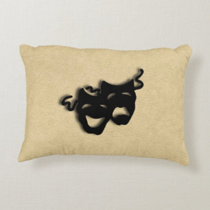 Almofada Decorativa Couro de Teatro Comédia e Tragédia