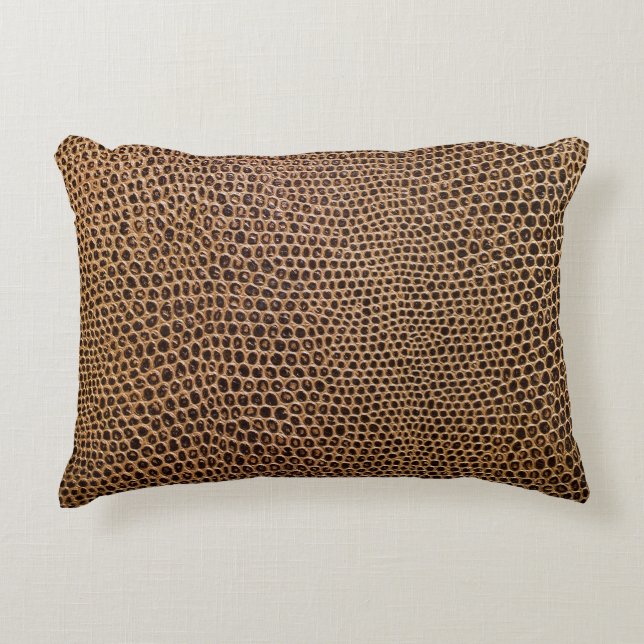 Almofada Decorativa Couro Escuro: Fundo Simples Elegante (Frente)