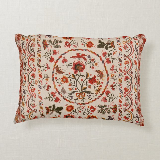 Almofada Decorativa Coverlet DeMexicano ou Espanhol, Catalunha de 1800 (Verso)