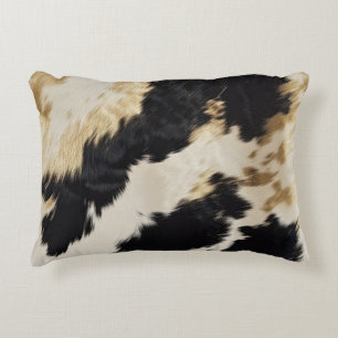 Almofada Decorativa Cozy Black Cream Dourado Southwest Cowhide