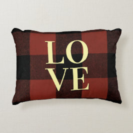Almofada Decorativa Cozy Love: Red and Black Xadrez Flannel Design