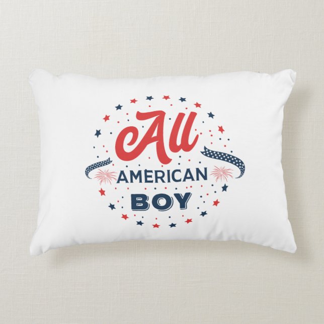 Almofada Decorativa Crachá All American Boy (Frente)