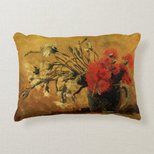 Almofada Decorativa Cravos vermelhos e brancos de Vincent van Gogh