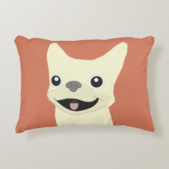 Almofada Decorativa Cream French Bulldog, Terracotta (Frente)